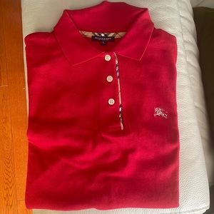 Burberry Polo Red Never worn size L